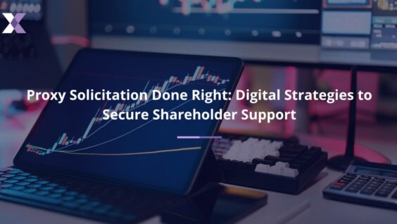 Technology screens representing digital proxy solicitation