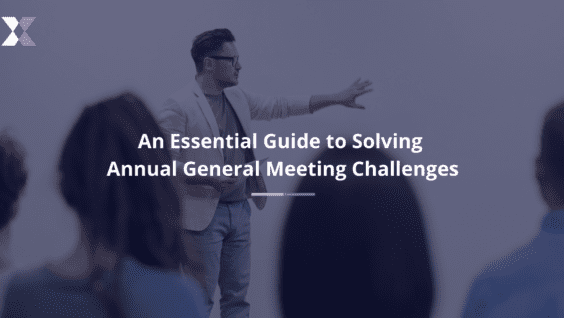 a man talking in a meeting to represent an annual general meeting