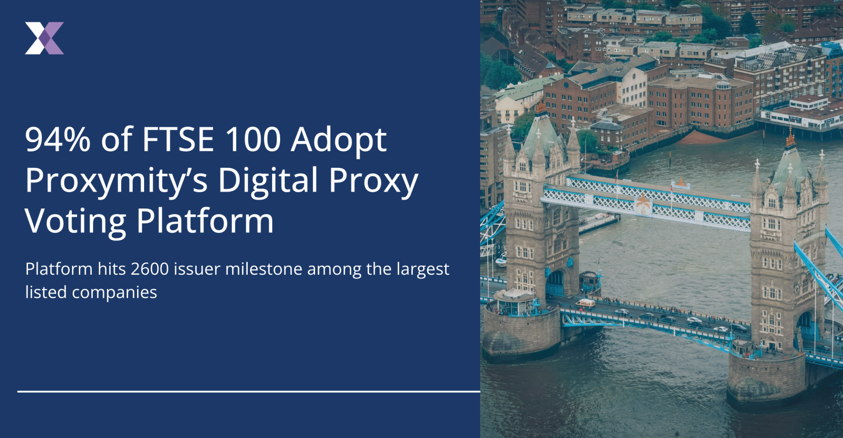 Proxymity adopted by 94% of FTSE 100