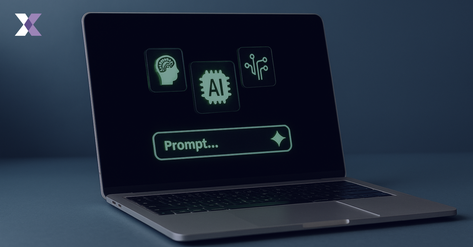 a laptop screen showing AI enable prompting