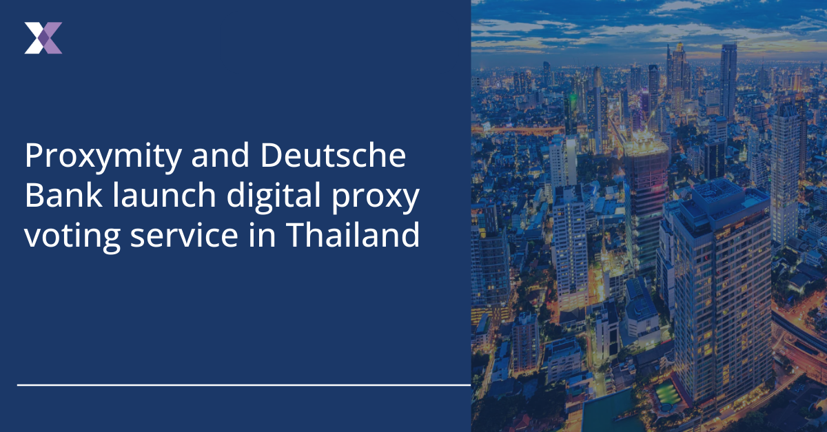 Proxymity and Deutsche Bank launch Vote Connect Total Thailand